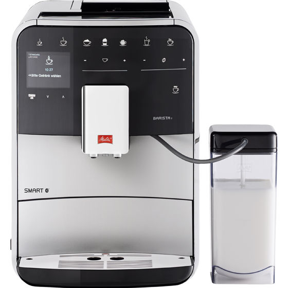 Melitta® Kaffeevollautomat Melitta Barista T Smart Silber 6761413 40 – Coffee machine with milk container next to its