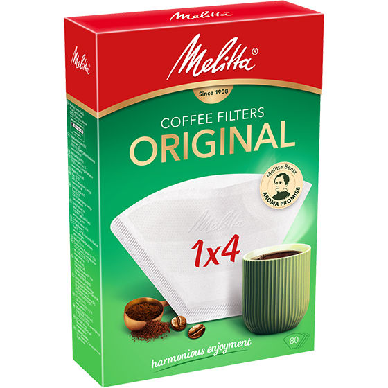 Melitta Filterbag rozmiar 1x4 widok z boku opakowania