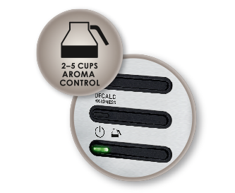 Aroma Control: For full flavour even with small amounts of coffee